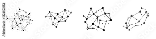 Visual representation of abstract network formations illustrating connection and structure