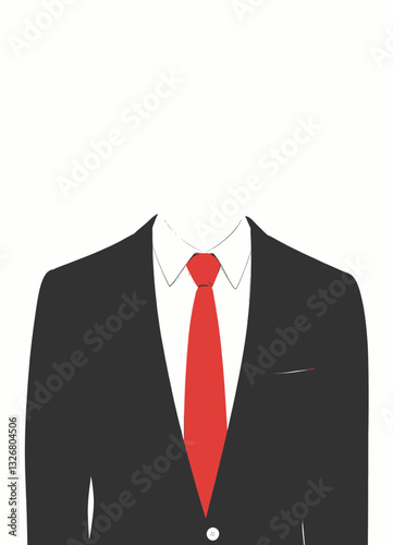 Black Suit and Red Tie Avatar Template