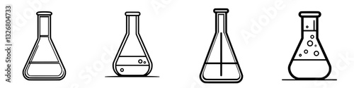 Collection of laboratory glassware showcasing various flask shapes and sizes for scientific experiments and research tasks