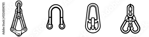 Different types of carabiners displayed for outdoor and climbing enthusiasts