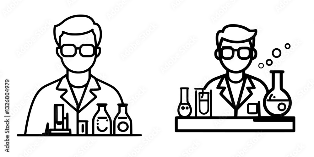 Chemists conducting experiments with various lab equipment and chemical solutions in a modern laboratory environment Chemists conducting experiments with various lab equipment and chemical solutions in a modern laboratory environment