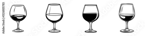 Different types of wine glasses showcasing various wine colors and types at a tasting event