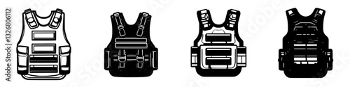 Various styles of tactical vests designed for security and utility in outdoor activities and training environments