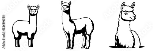 Different styles of cartoon llamas in various poses showcasing their playful nature and unique features
