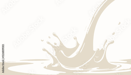 Creamy white liquid cascade with ripple effect