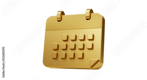 Golden Calendar Icon Illustration for Event Planning and Scheduling