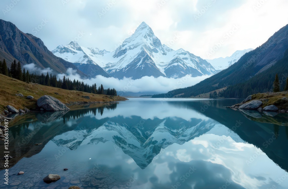 Naklejka premium lake in the mountains