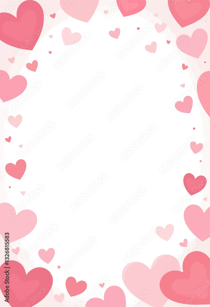 Pink Heart Frame for Valentine's Day Design Pink Heart Frame for Valentine's Day Design