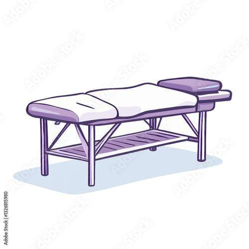 Purple Cartoon Massage Table with White Cover