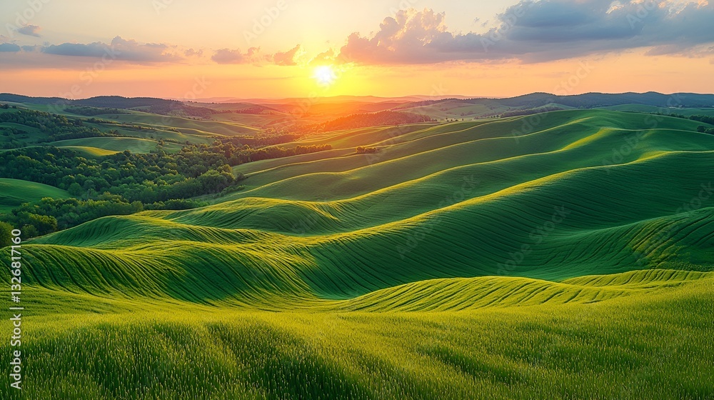 Fototapeta premium Tuscan Hills Sunset Sunrise