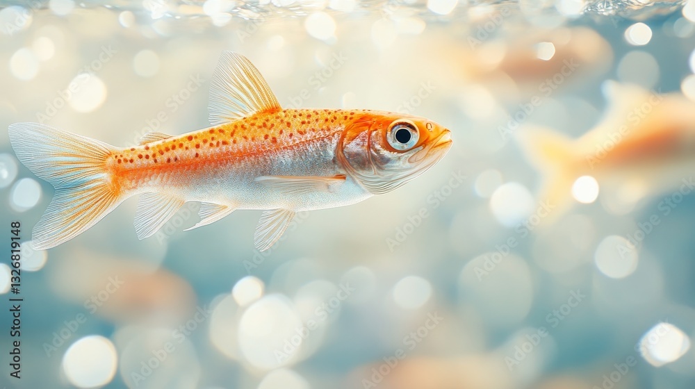 Fototapeta premium one small fish in the water