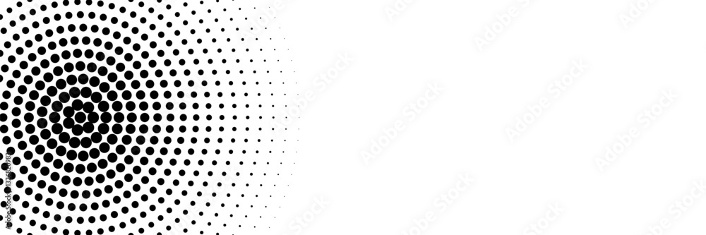 Set of halftone dots gradient pattern texture isolated on white background. Straight dotted spots using halftone circle dot raster texture. Vector blot half tone collection.