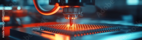 Closeup of cuttingedge automated machinery in a pristine cleanroom