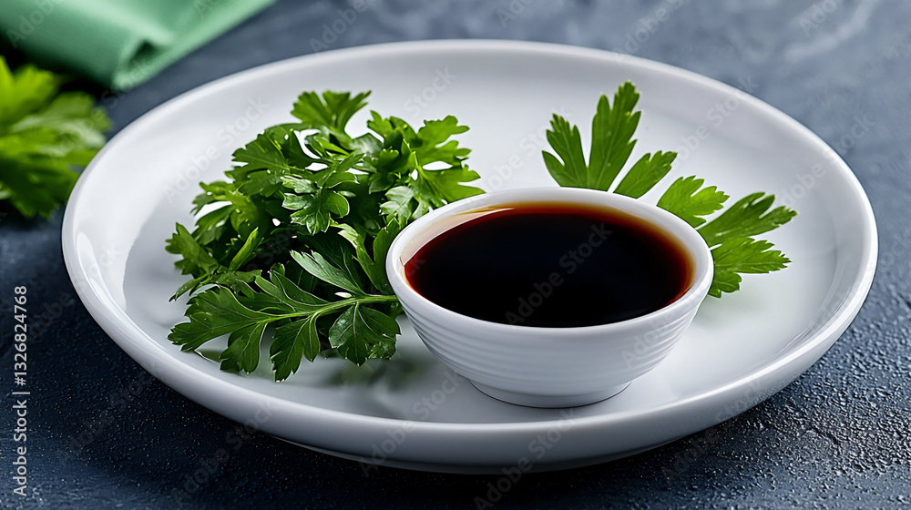 chopped wasabi leaves with soy sauce chopped wasabi leaves with soy sauce