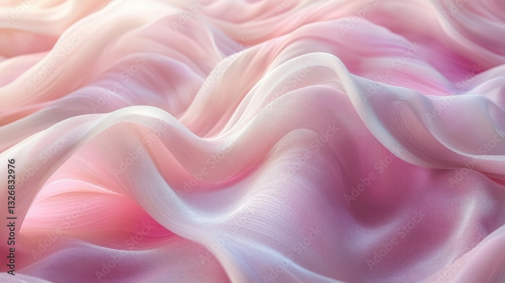 Obraz premium Pink fabric waves, soft light, texture background, design
