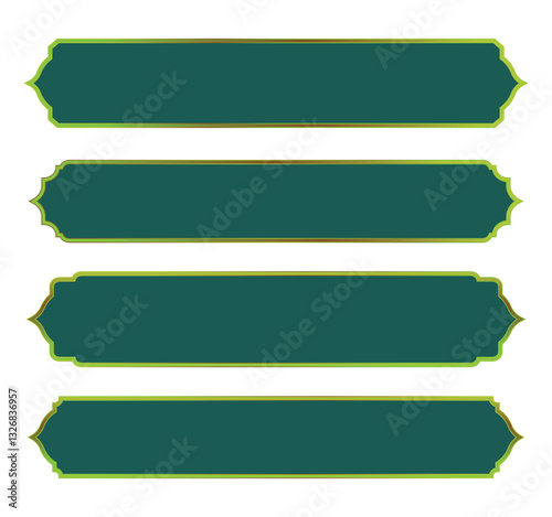 Luxury golden Islamic label frames for graphic design