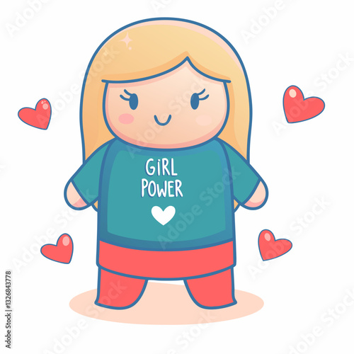 Empowering girl power illustration creative art fun environment playful viewpoint celebrating confidence