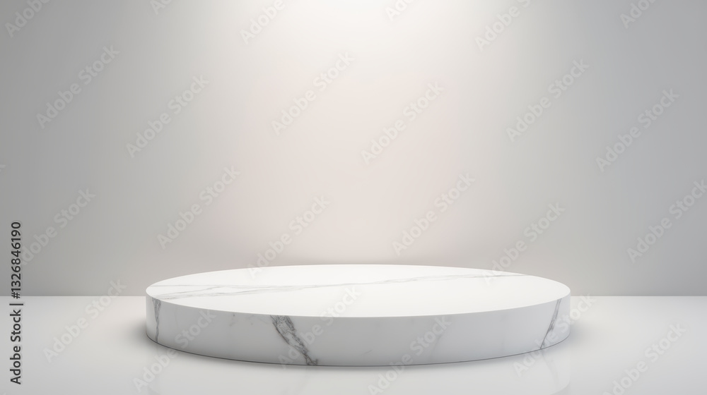 round marble display platform on smooth surface, ideal for showcasing products or art. soft lighting creates elegant atmosphere round marble display platform on smooth surface, ideal for showcasing products or art. soft lighting creates elegant atmosphere