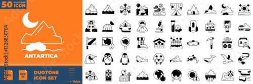 Antartica Duotone Editable Icons set