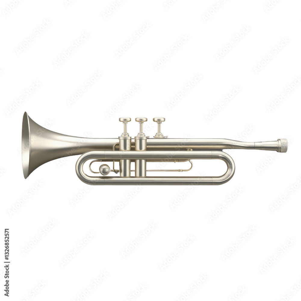 Obraz premium 3D simple trumpet Music Icon with transparant background. Sound and Audio