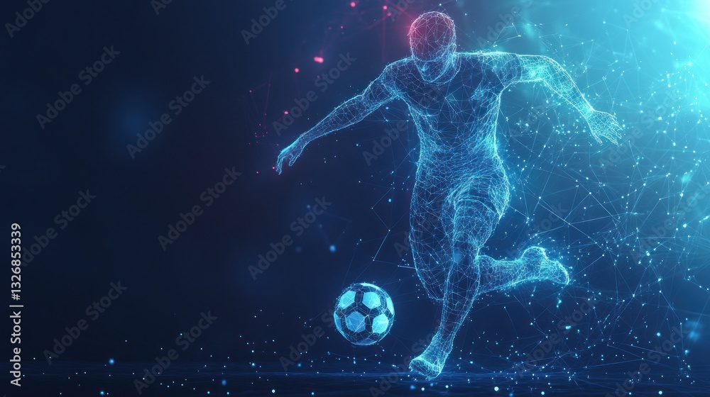 Futuristic Soccer Player in Action Futuristic Soccer Player in Action