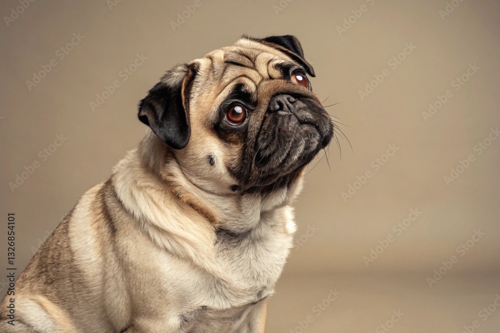 pug dog portrait pug dog portrait