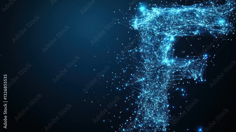 Obraz premium Abstract Letter F, Network Design (1)