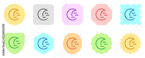 Editable cloudy windy moon vector icon. Part of a big icon set family. Perfect for web and app interfaces, presentations, infographics, etc