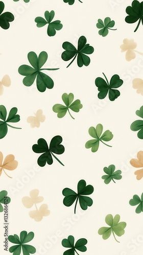 Delightful pattern of shamrocks decoratively featured on festive irish festival tickets for celebrations