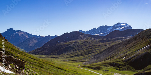 panorama nel parco del Gran Paradiso. Sullo sfondo il Gran Paradiso