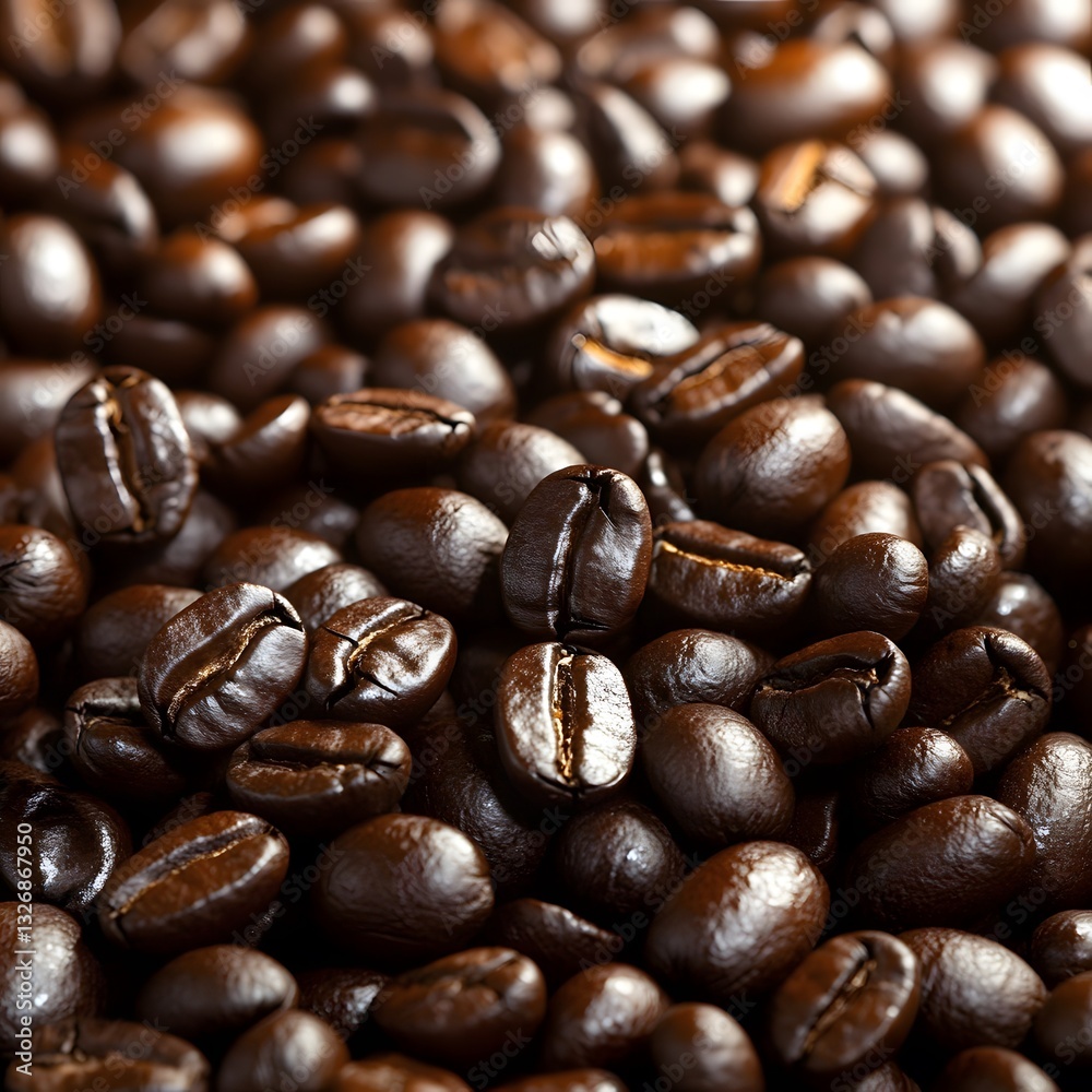 Fototapeta premium Roasted Coffee Beans Close Up Texture Background