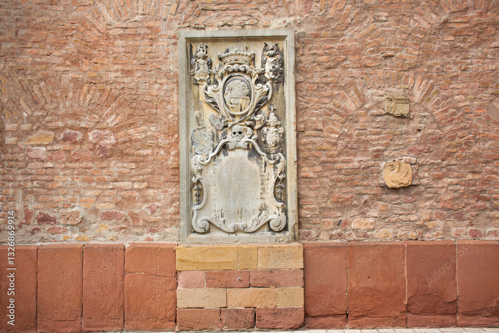 Carving and sculpture statue on the wall of Speyer cathedral at Speyer town in Rhineland Palatinate, Germany Carving and sculpture statue on the wall of Speyer cathedral at Speyer town in Rhineland Palatinate, Germany