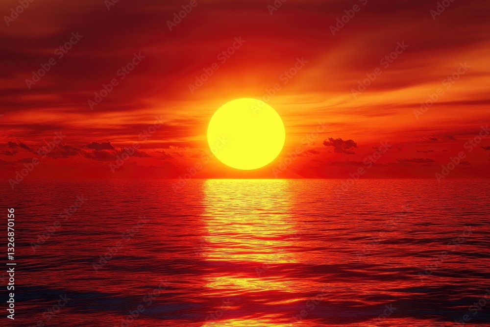 Fiery Sunset Over Calm Ocean (11) Fiery Sunset Over Calm Ocean (11)