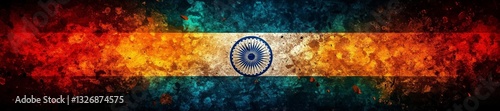 Indian flag with a vibrant and patriotic color scheme on a textured background. Generative AI
