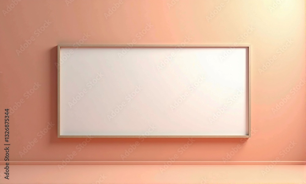 Minimalist Frame on Warm Peach Wall for Artistic Display Ideas Minimalist Frame on Warm Peach Wall for Artistic Display Ideas
