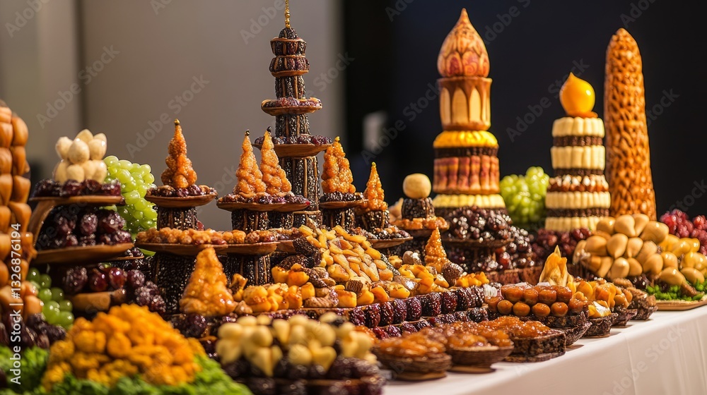 Obraz premium Exquisite Dates and Nuts Festive Display