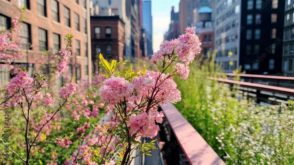 Discover the stunning floral displays and greenery along the High Line in spring.