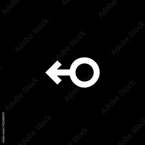 Male Symbol with Left Arrow
