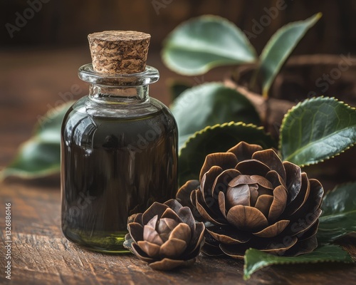 Camellia Oil: Aromatic Beauty Oil with Chinese Camellia Extract in Brown Bottle