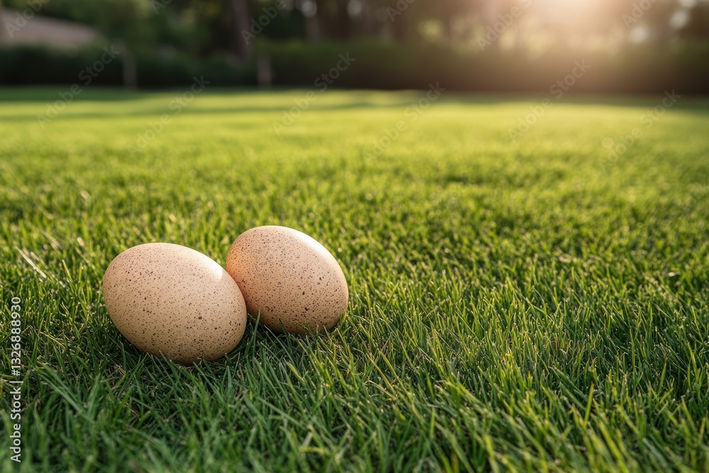 Easter Eggs Hidden in Grass Among Spring Nature Easter Eggs Hidden in Grass Among Spring Nature