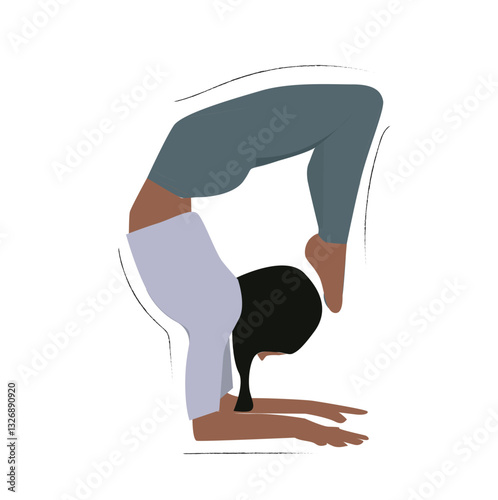 yoga pose with hands as support and feet close to the head