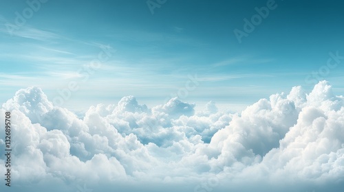 Beautiful summer sky with clear blue clouds above scenic view of nature tranquil environment