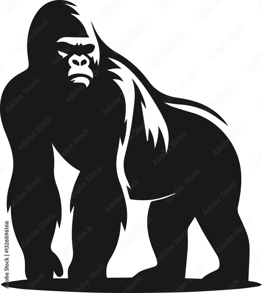 gorilla standing upright vector gorilla standing upright vector
