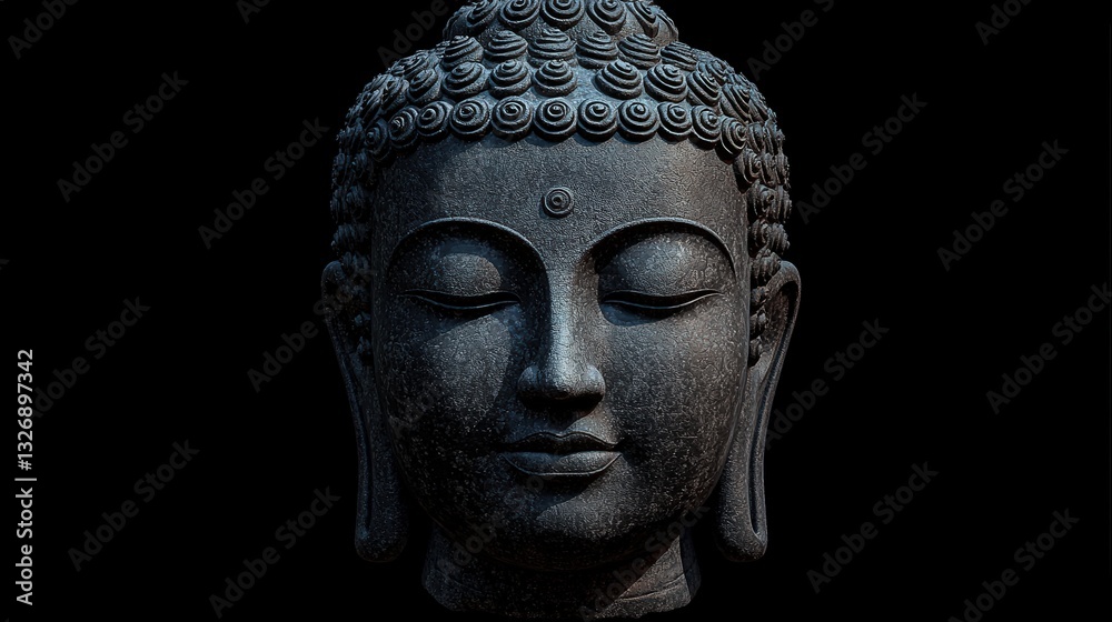 Serene Buddha Head Sculpture A Symbol of Peace and Enlightenment Serene Buddha Head Sculpture A Symbol of Peace and Enlightenment