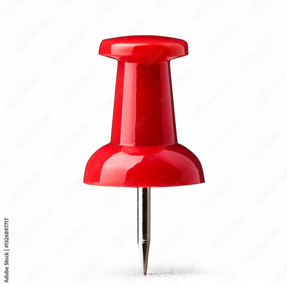 red push pin isolated