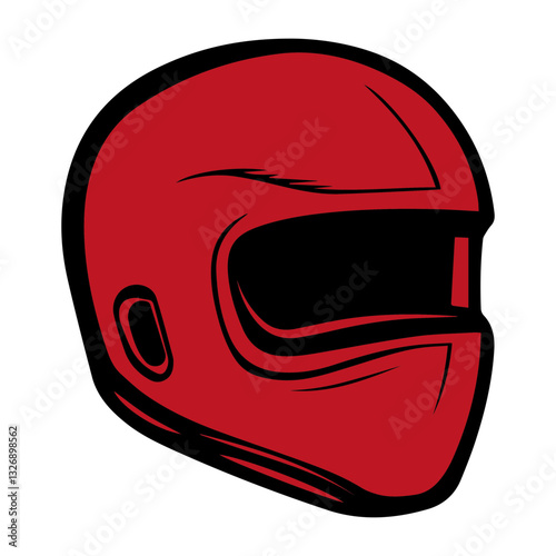 Stylized red racing helmet illustration with a sleek design on a clean background