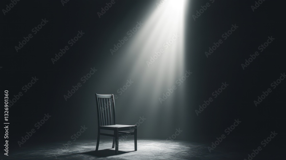 Empty Chair Spotlight Darkness Empty Chair Spotlight Darkness