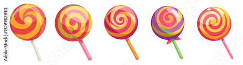 A set of lollipop vector illustration on white background 