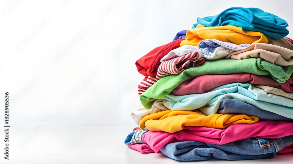 Pile of colorful clothes isolated on white background Pile of colorful clothes isolated on white background