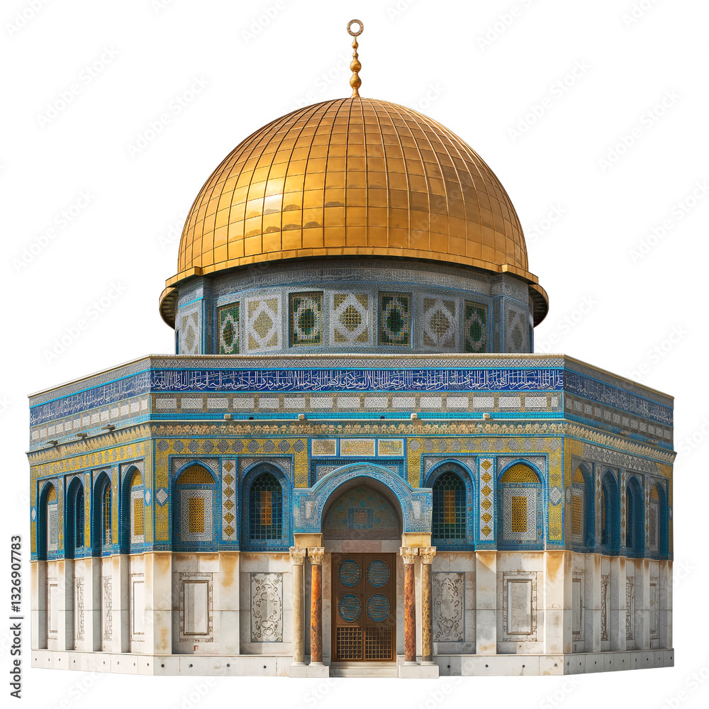 Obraz premium Dome of rock mosque isolated on transparent background